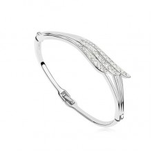 White Love of Wings Crystal Bangle